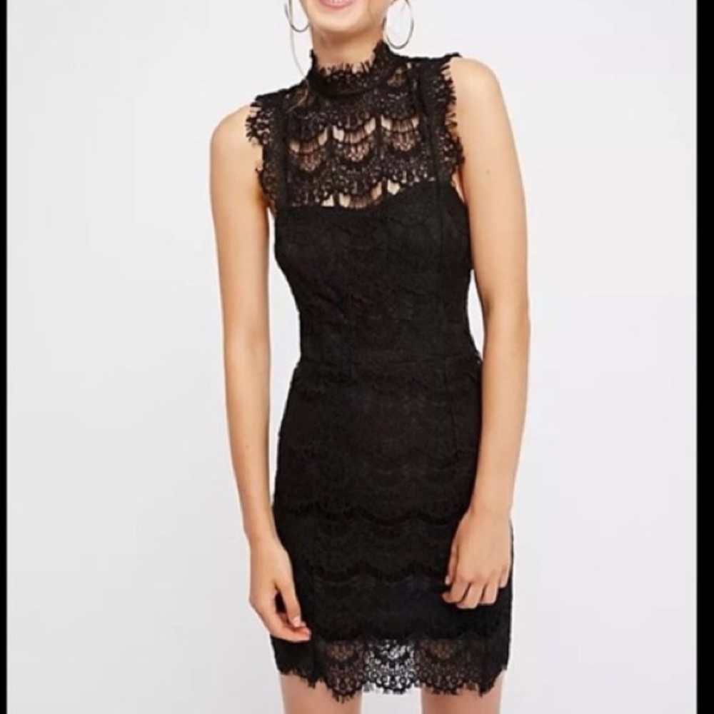 Free People Black Lace dress